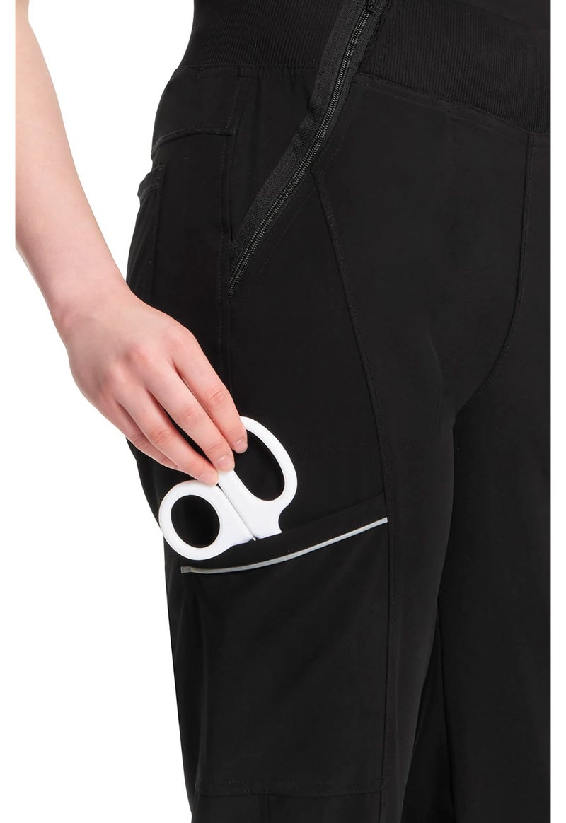 Cherokee Infinity Womens Scrub Jogger Pants, Mid Rise, Moisture Wicking, Wrinkle-Resistant, 360 Stretch, 5 Pockets Plus Size - CK110A, 2XL, Black - Image 4